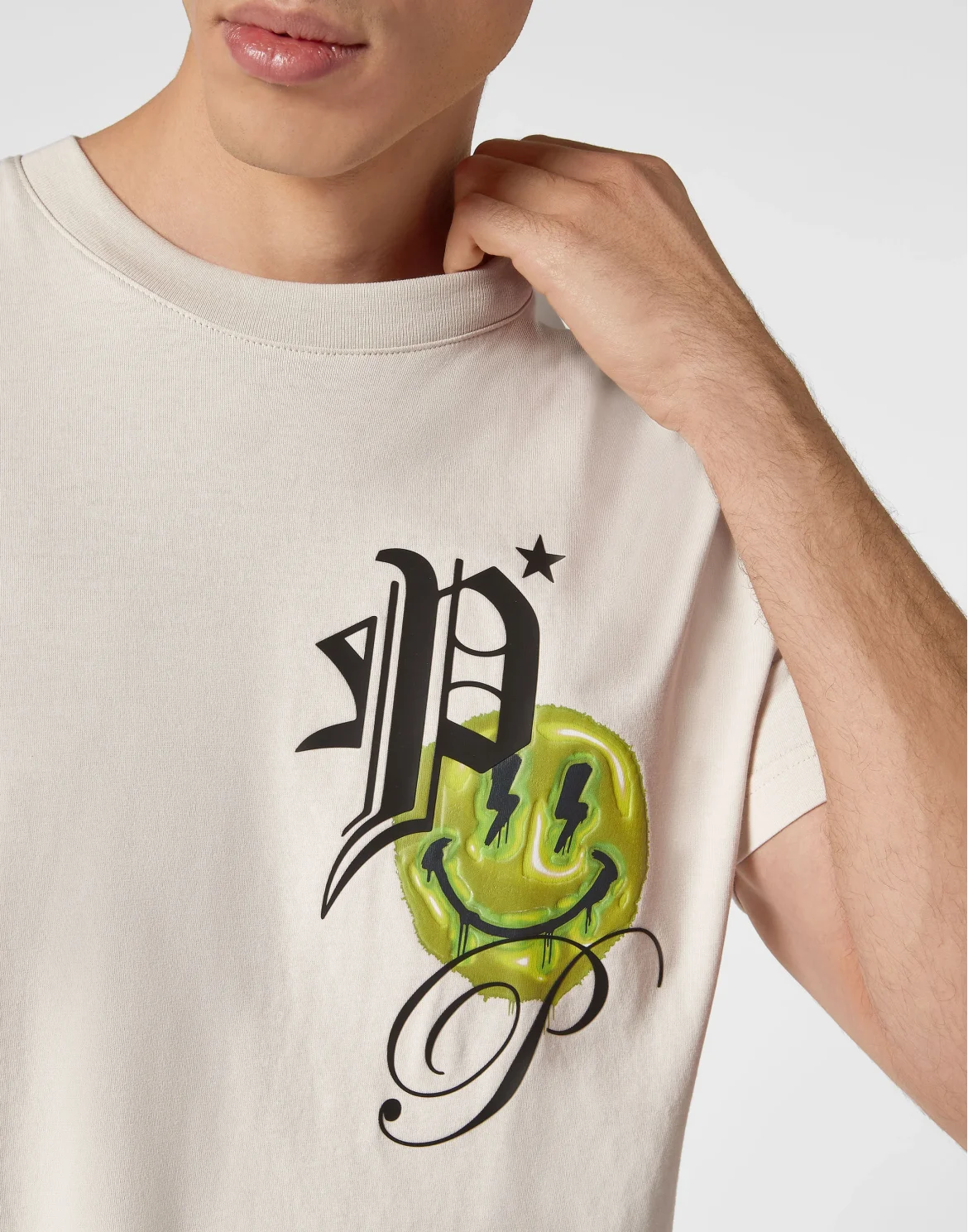 T-shirt Round Neck SS Smile, цвет: Бежевый