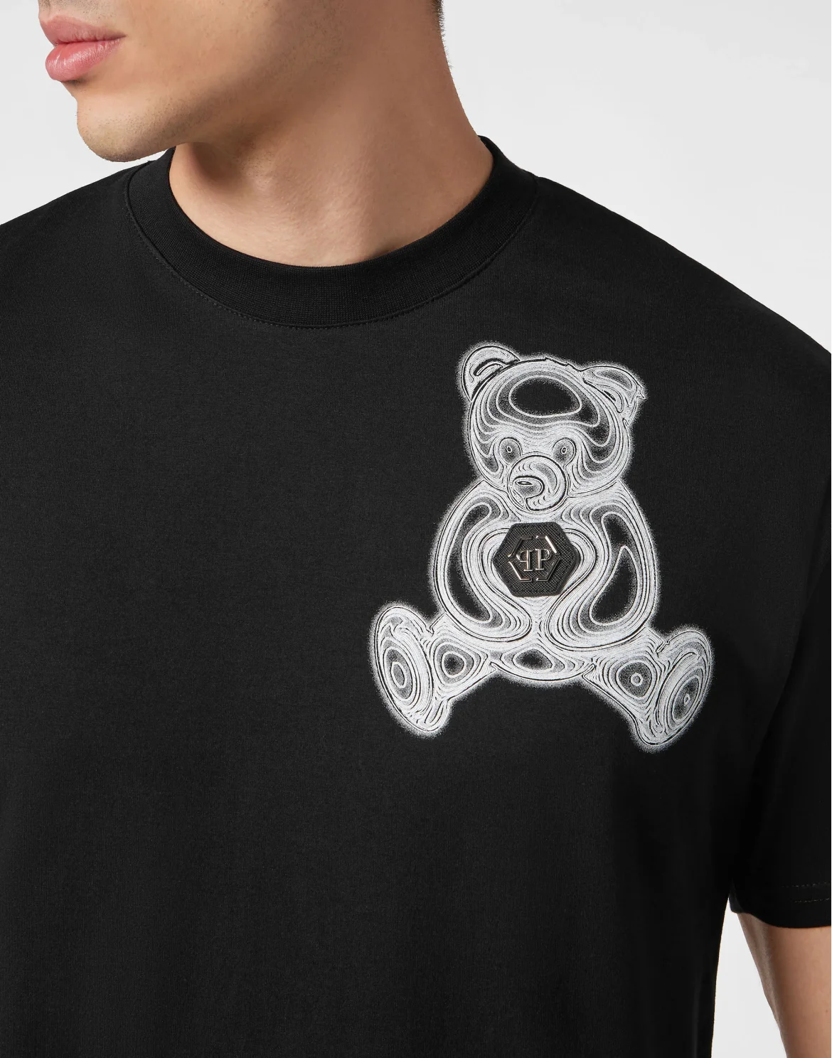 T-shirt Round Neck SS Teddy Bear, цвет: Черный