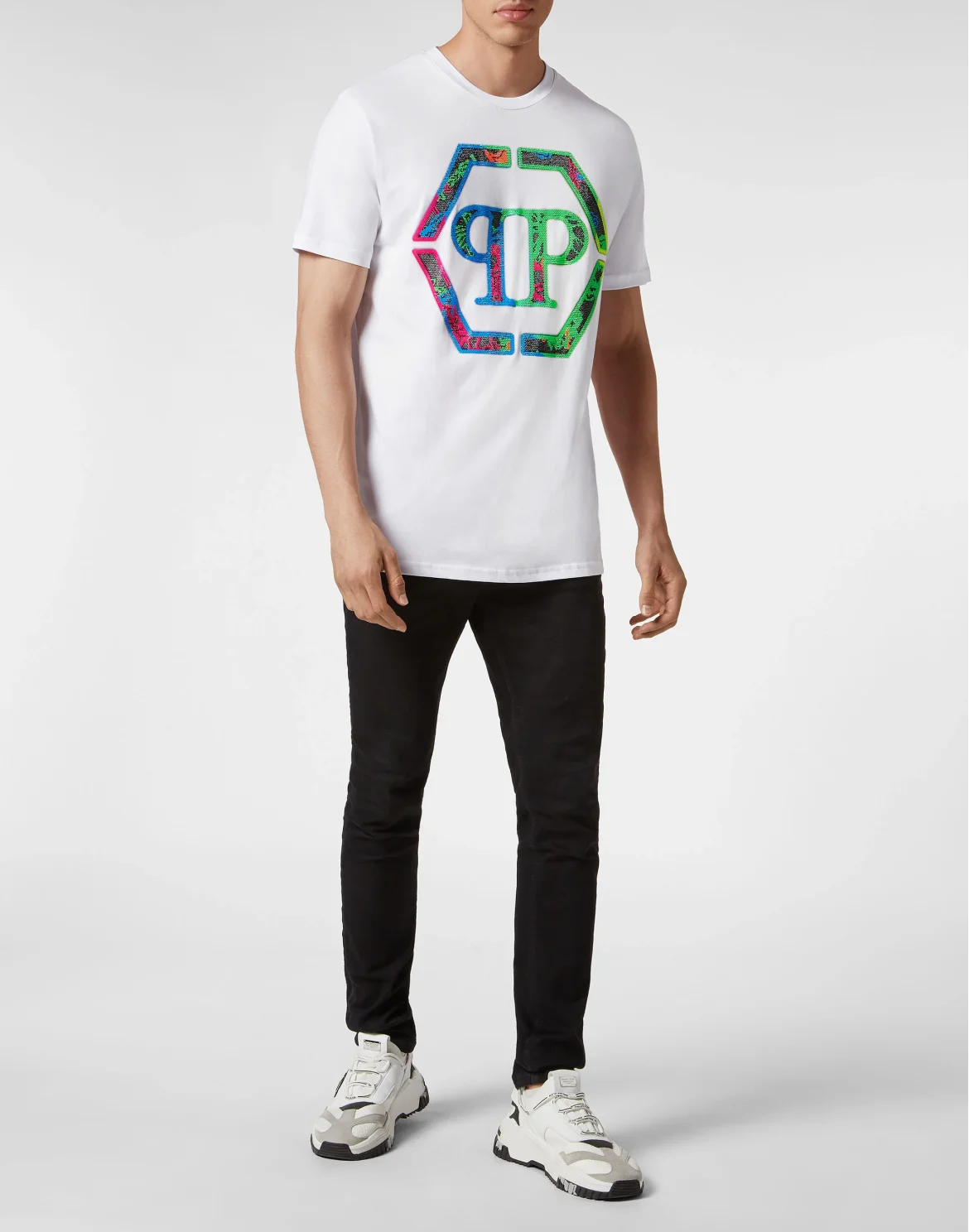 T-shirt Round Neck SS with Crystals, цвет: Белый