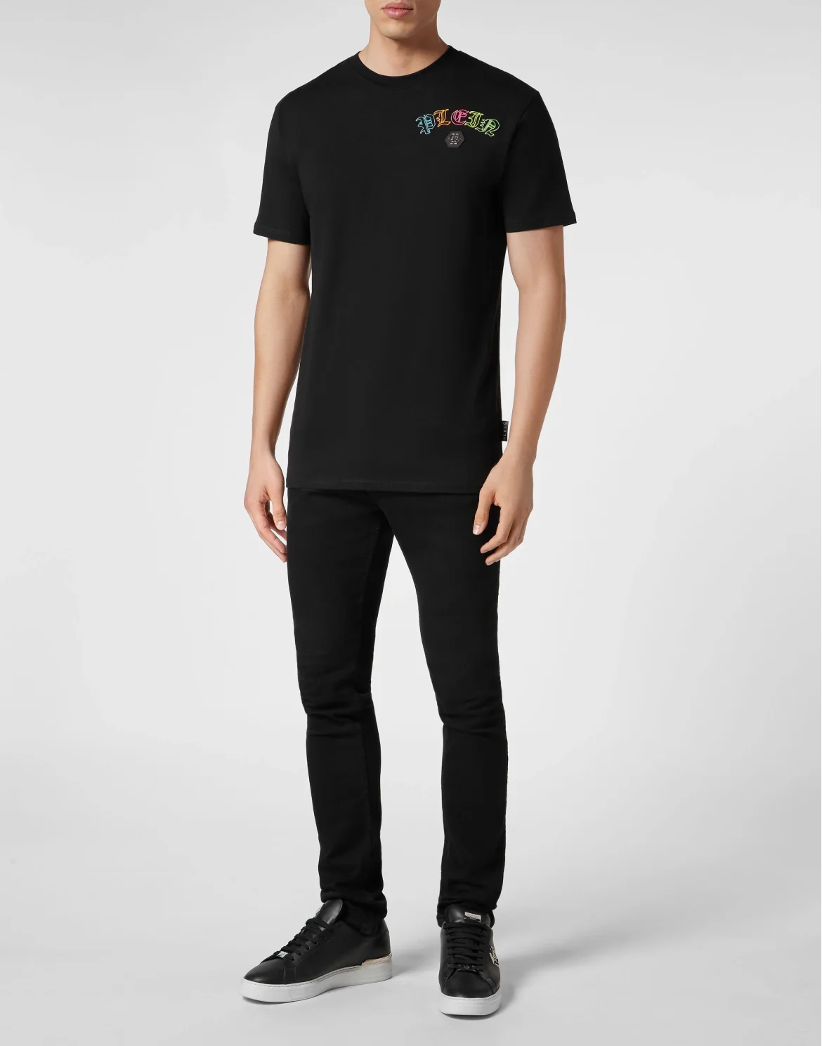 Embroidered T-shirt Round Neck SS with Crystals Gothic Plein, цвет: Черный