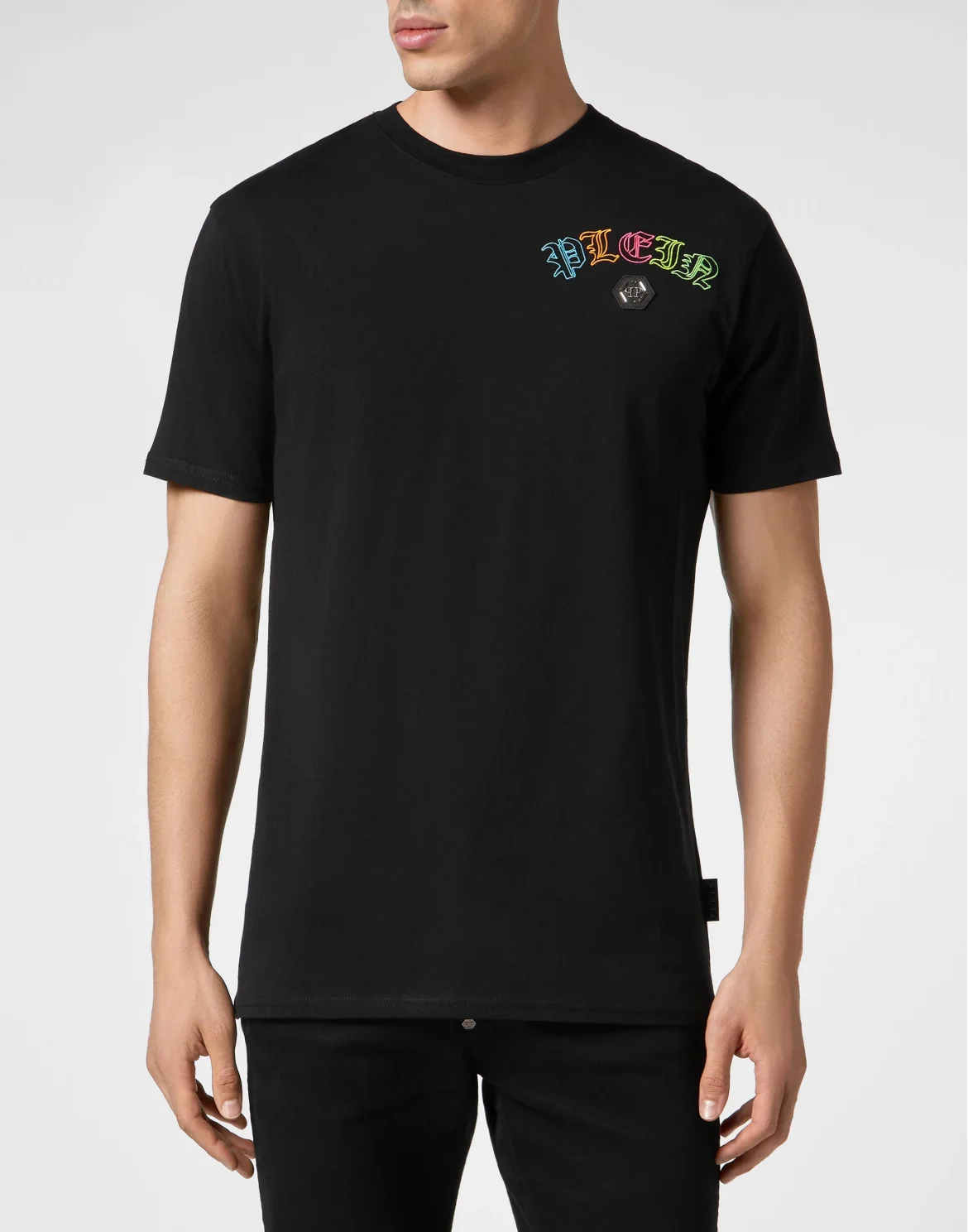 Embroidered T-shirt Round Neck SS with Crystals Gothic Plein, цвет: Черный
