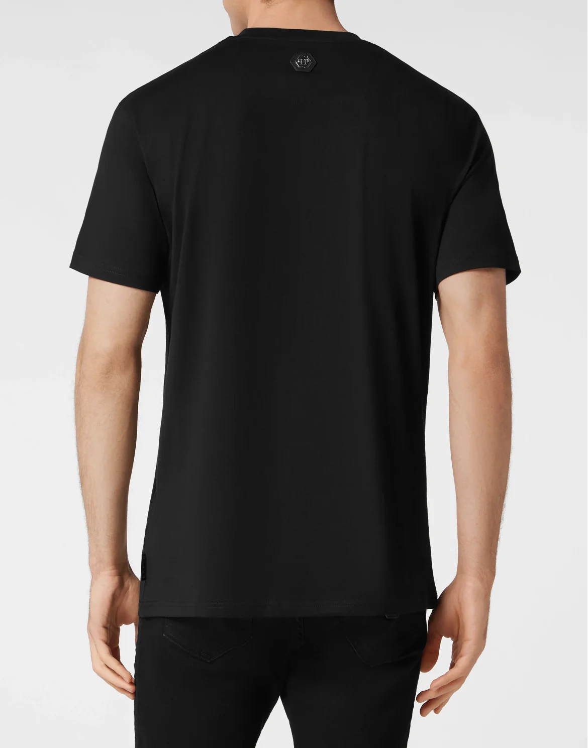 Embroidered T-shirt Round Neck SS with Crystals Gothic Banner, цвет: Черный