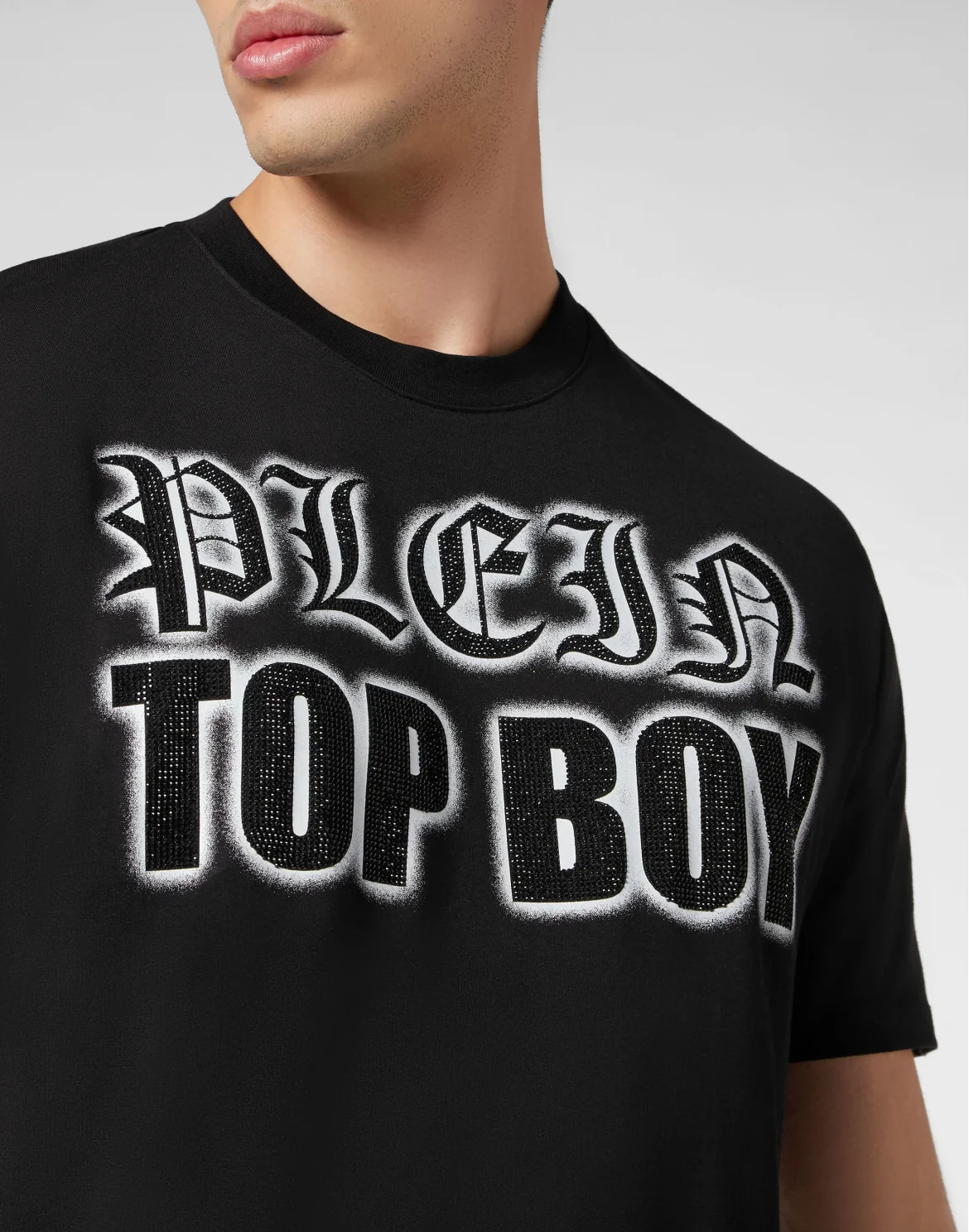 T-shirt Round Neck SS with Crystals, цвет: Черный