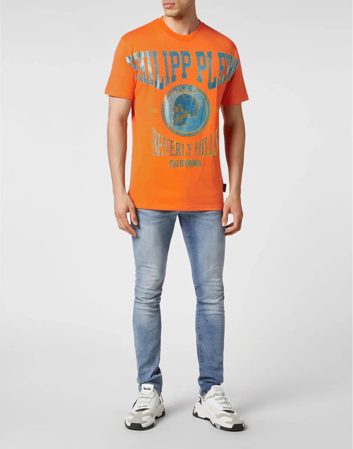 T-shirt Round Neck SS with Crystals, цвет: Оранжевый