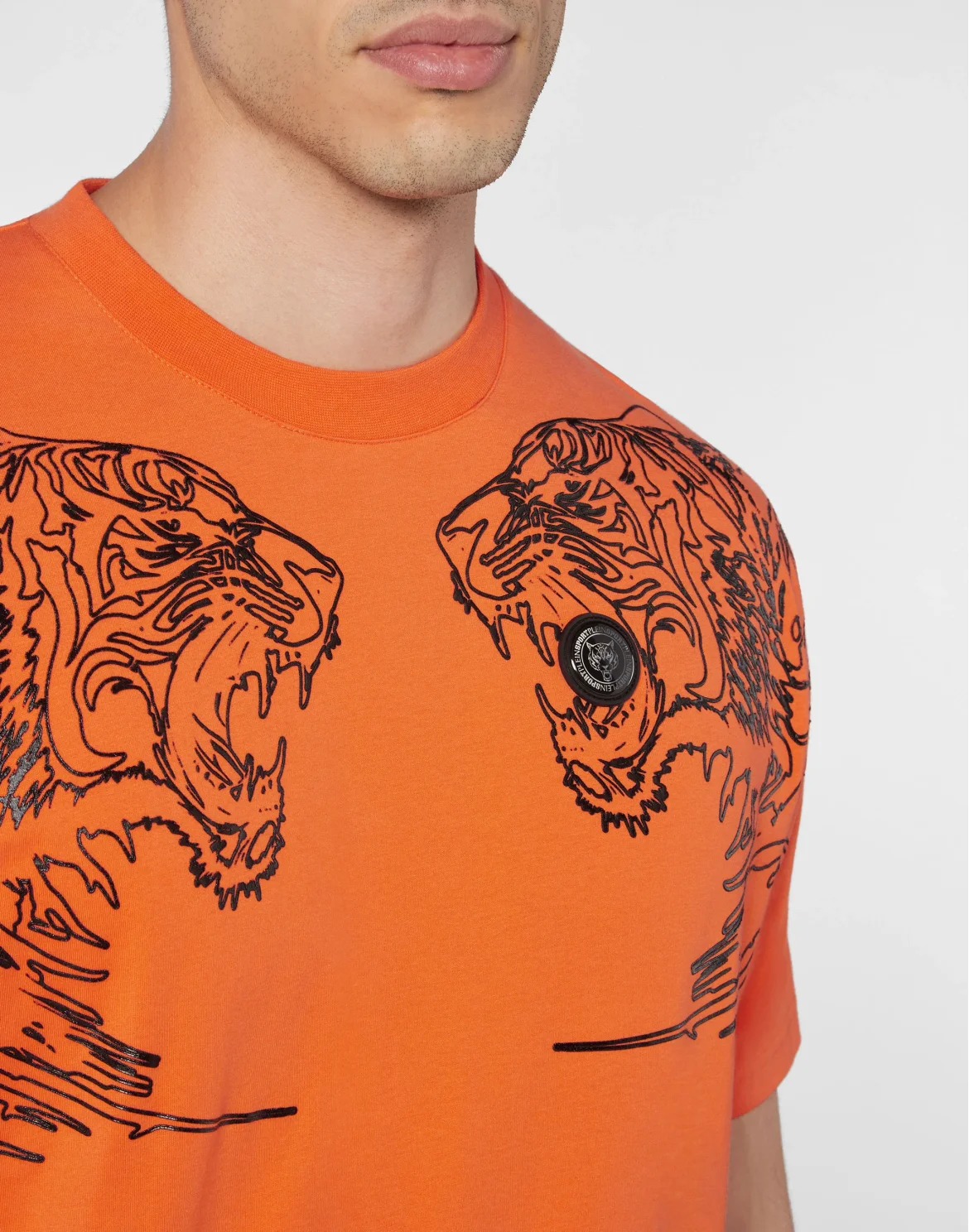 T-shirt Round Neck Tiger, цвет: Оранжевый
