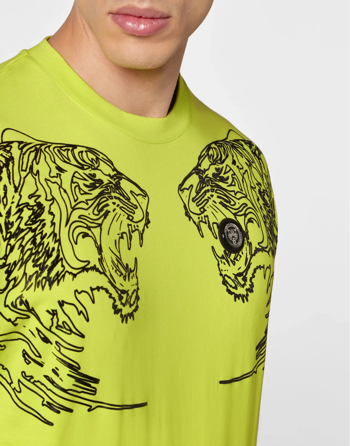 T-shirt Round Neck Tiger, цвет: Желтый