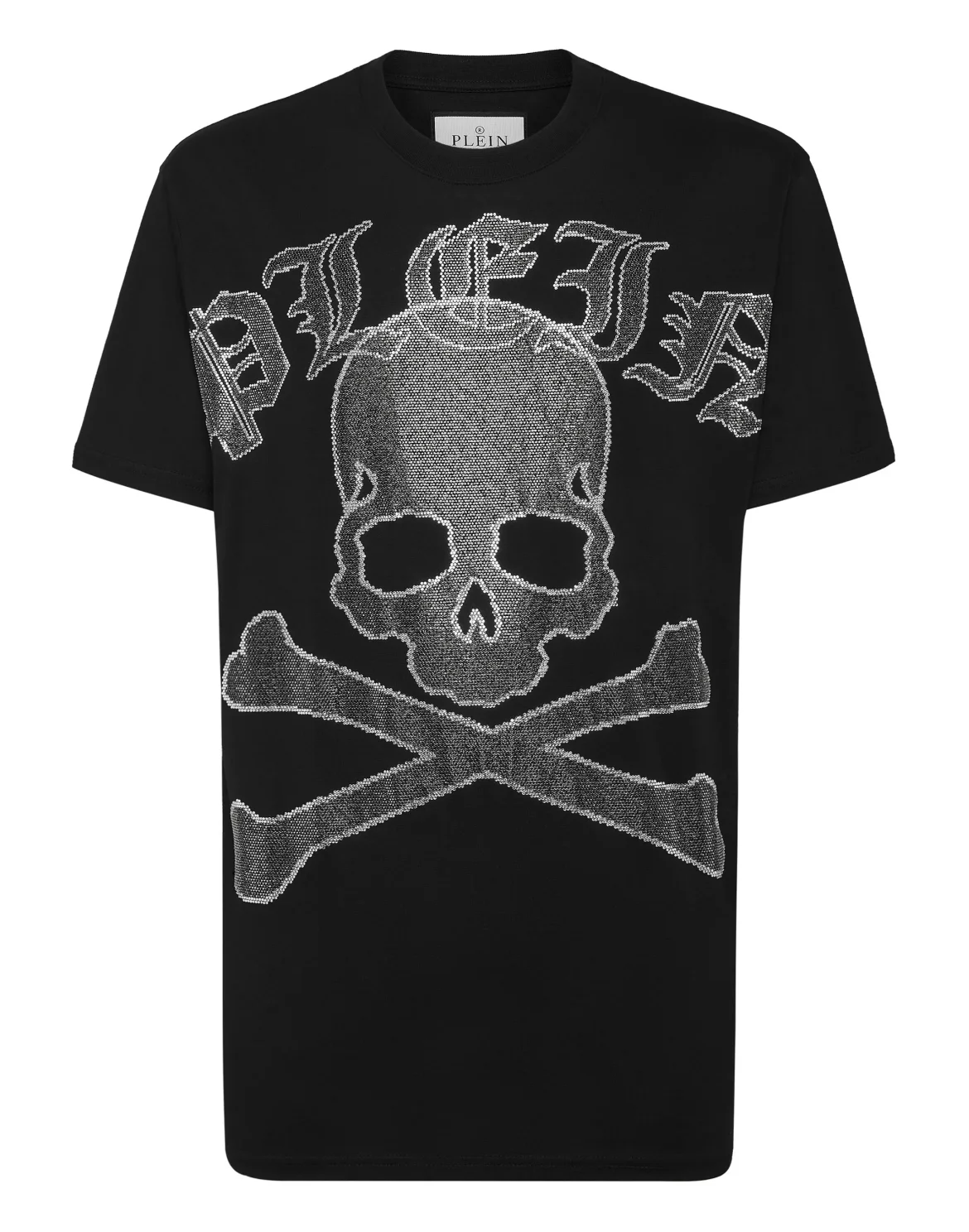 T-shirt Round Neck SS with Crystals Gothic Plein Strass, цвет: Черный