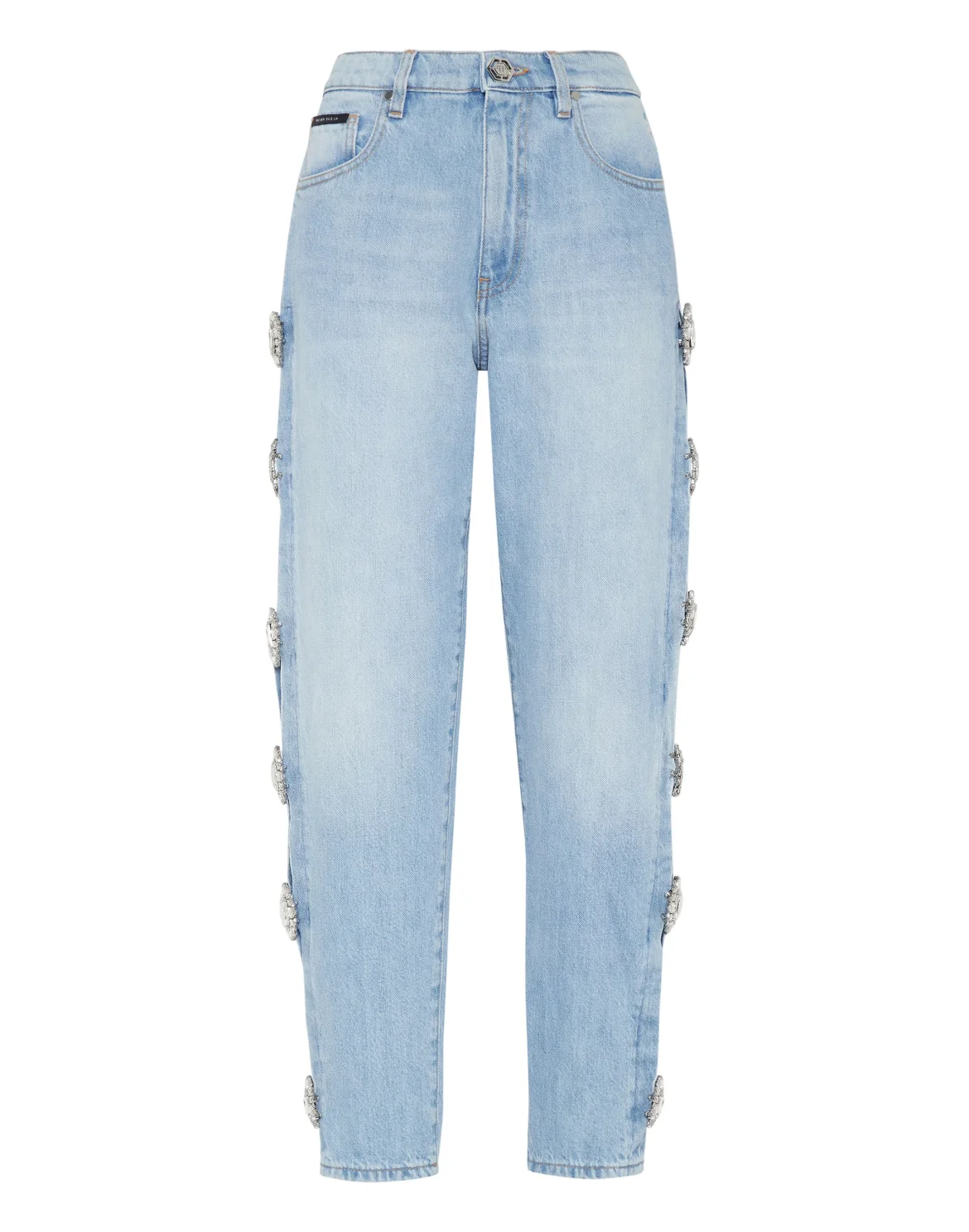 Denim Trousers Mom Fit Brooches, цвет: Синий