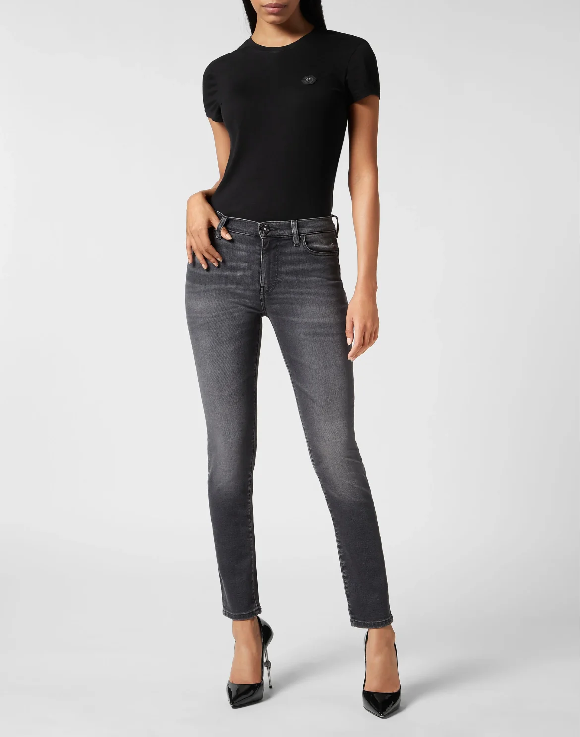 Denim Trousers Regular Fit, цвет: Черный
