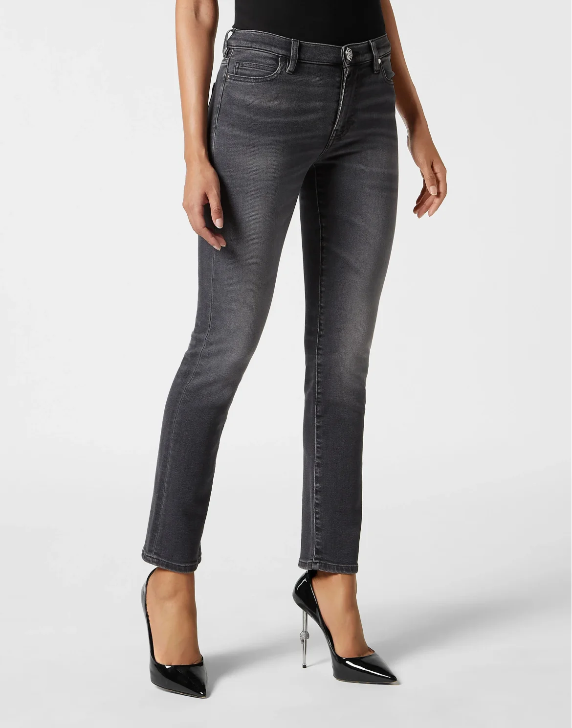 Denim Trousers Regular Fit, цвет: Черный