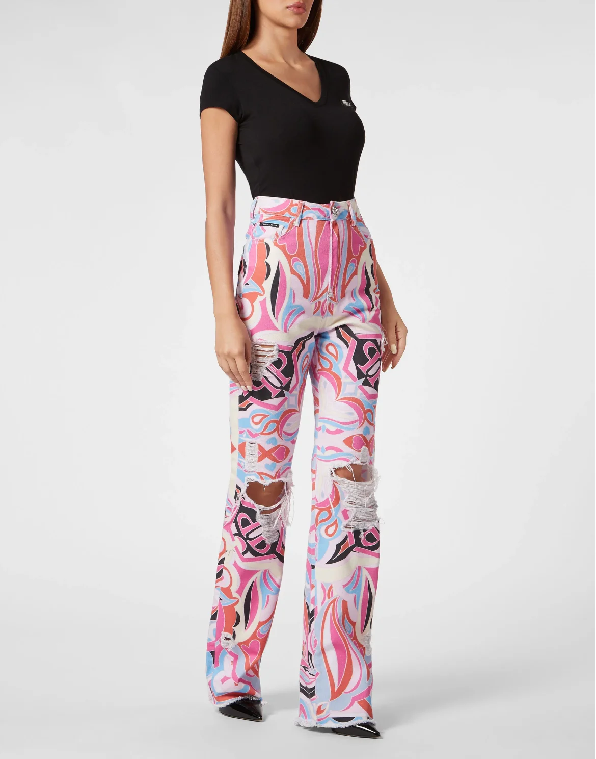 Denim Trousers Palace Fit Colorful Circus, цвет: Белый