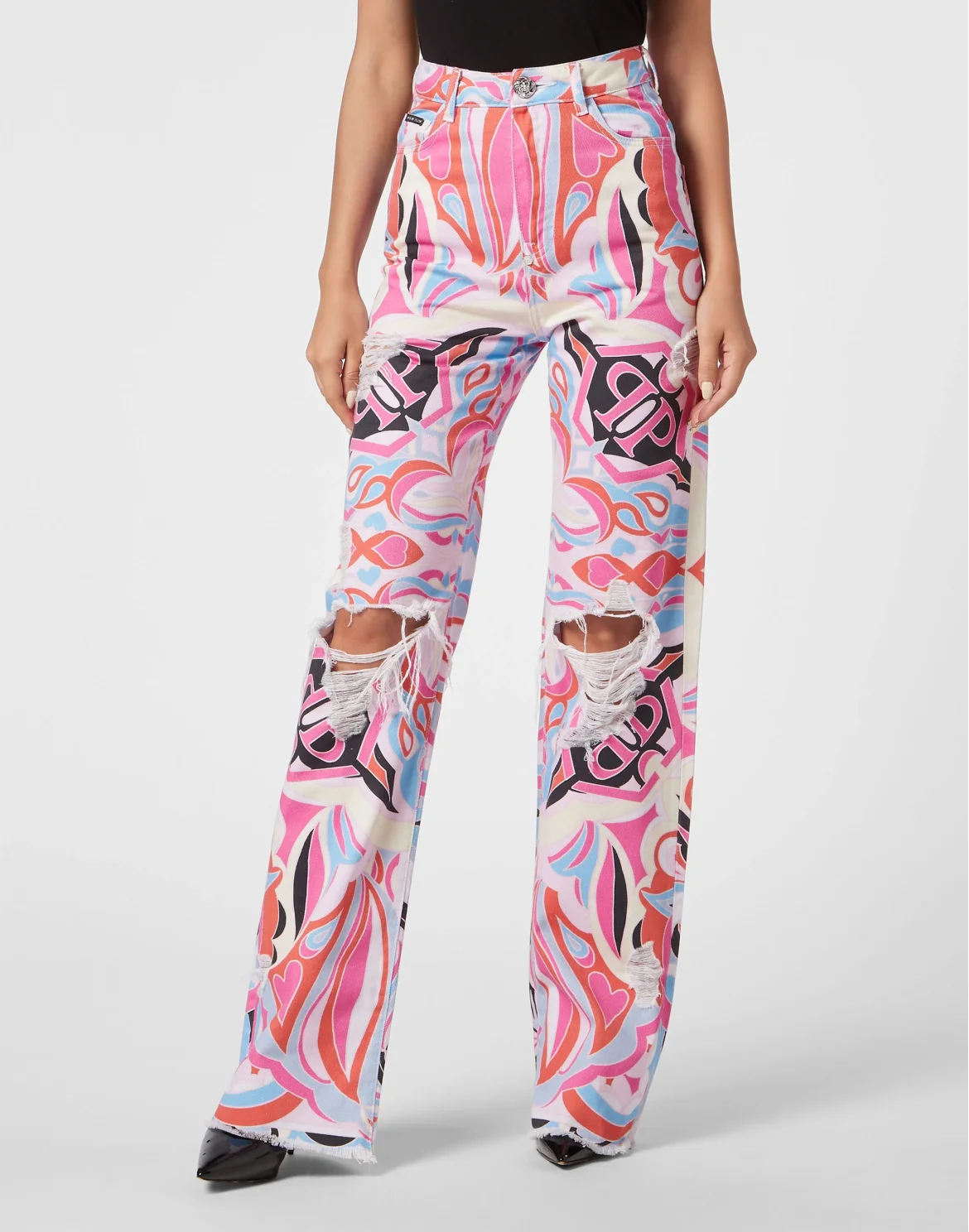 Denim Trousers Palace Fit Colorful Circus, цвет: Белый