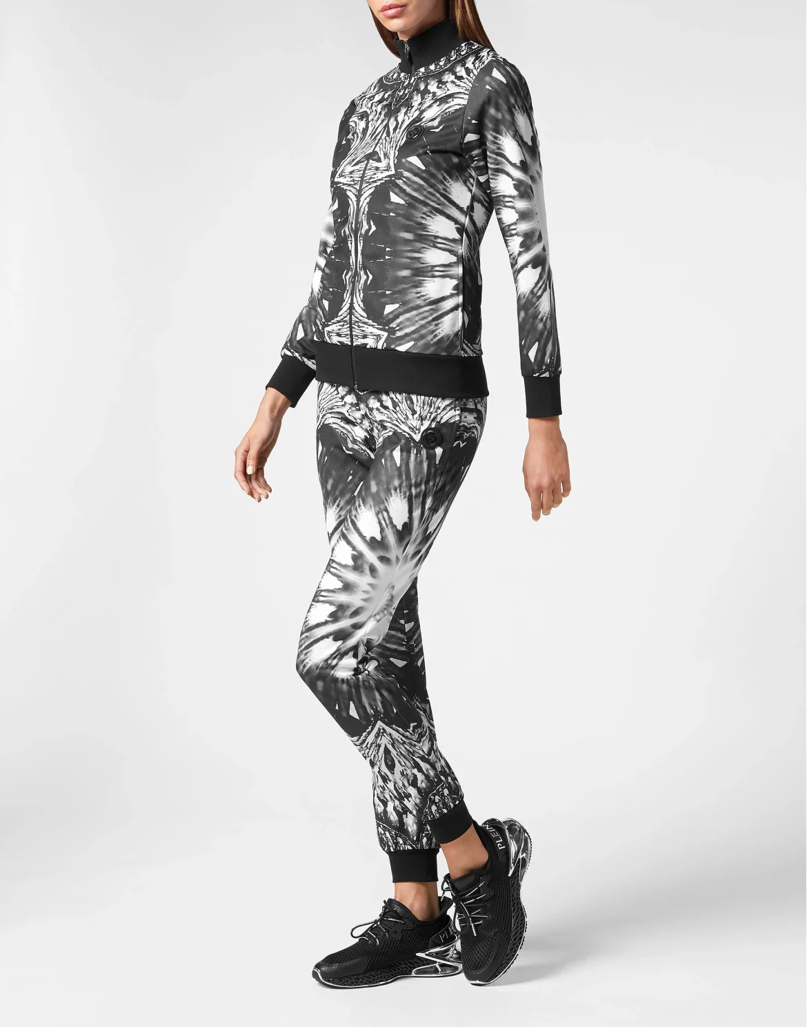 Triacetate Jogging Tracksuit: Top/Trousers Optical Flower, цвет: Черный