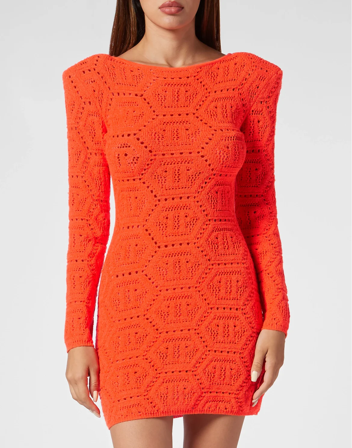 Fluo Knit Mini Dress Monogram, цвет: Оранжевый
