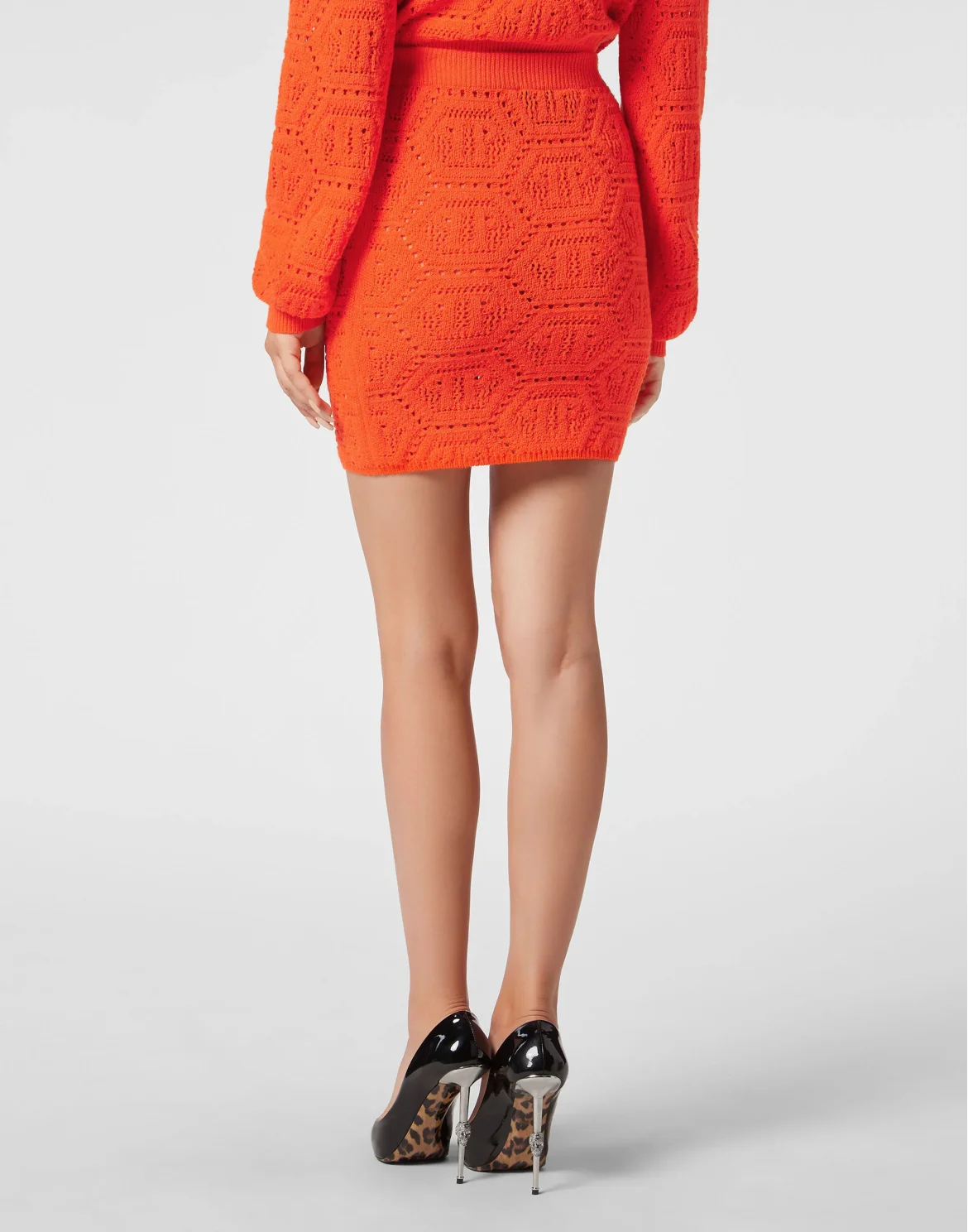 Fluo Knit Mini Skirt Monogram, цвет: Оранжевый