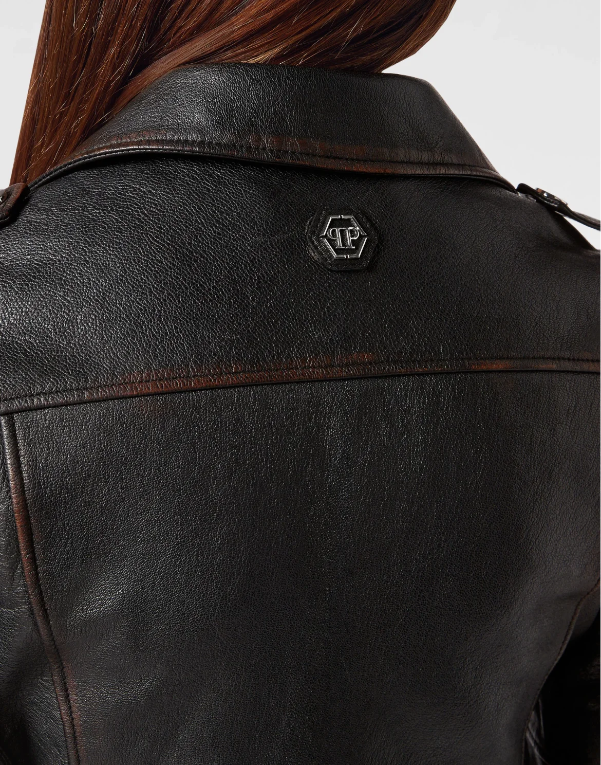 Vintage Leather Boxy Biker, цвет: Черный