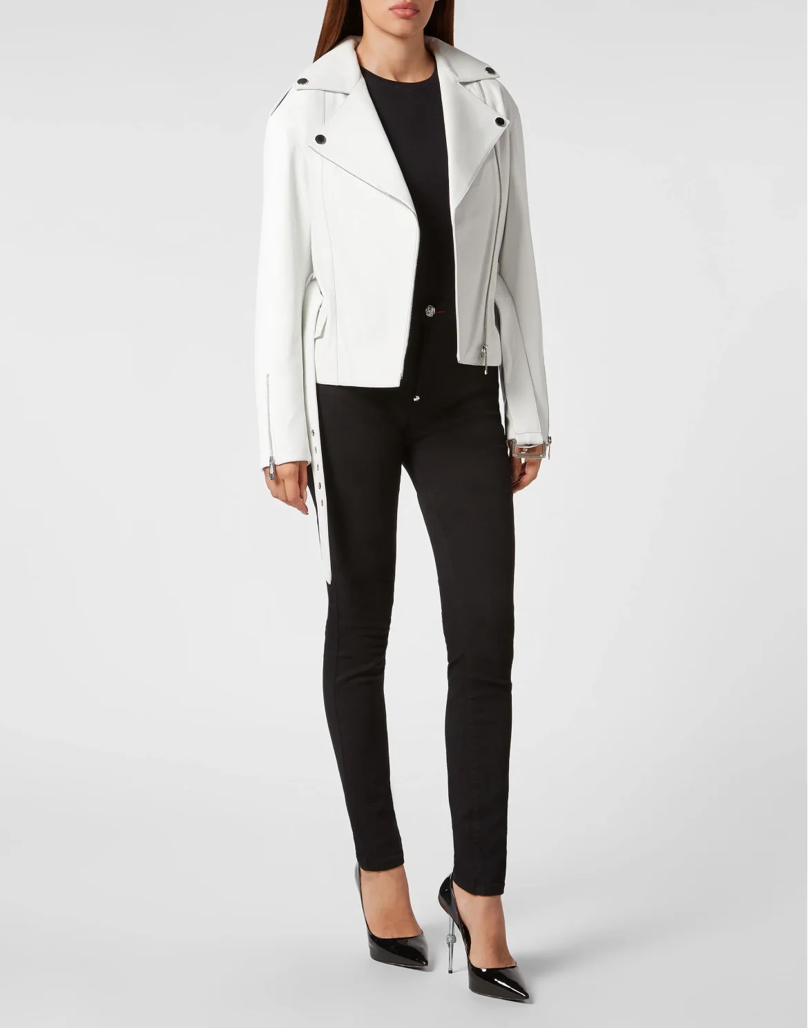 Oversize Leather Jacket, цвет: Белый