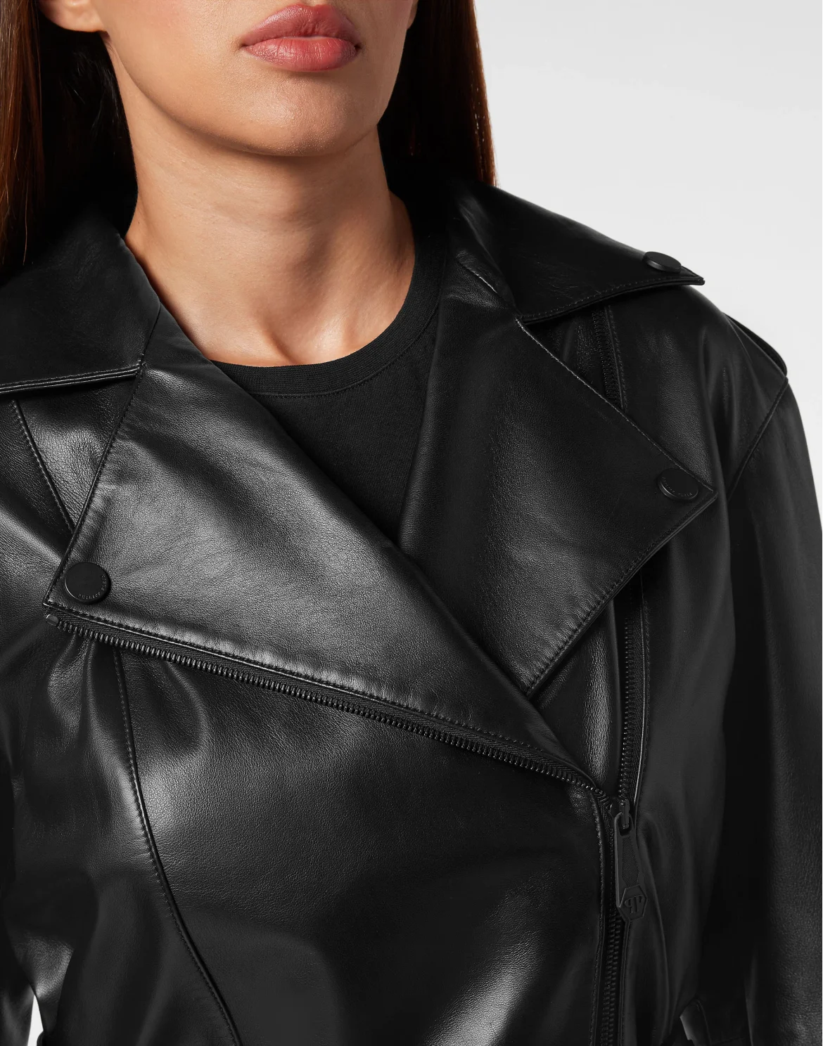 Oversize Leather Jacket, цвет: Черный