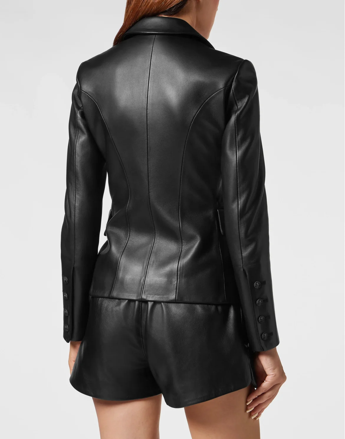 Leather Fitted Blazer, цвет: Черный