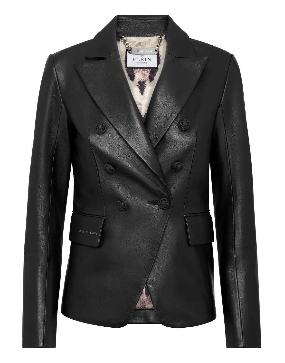 Leather Fitted Blazer, цвет: Черный
