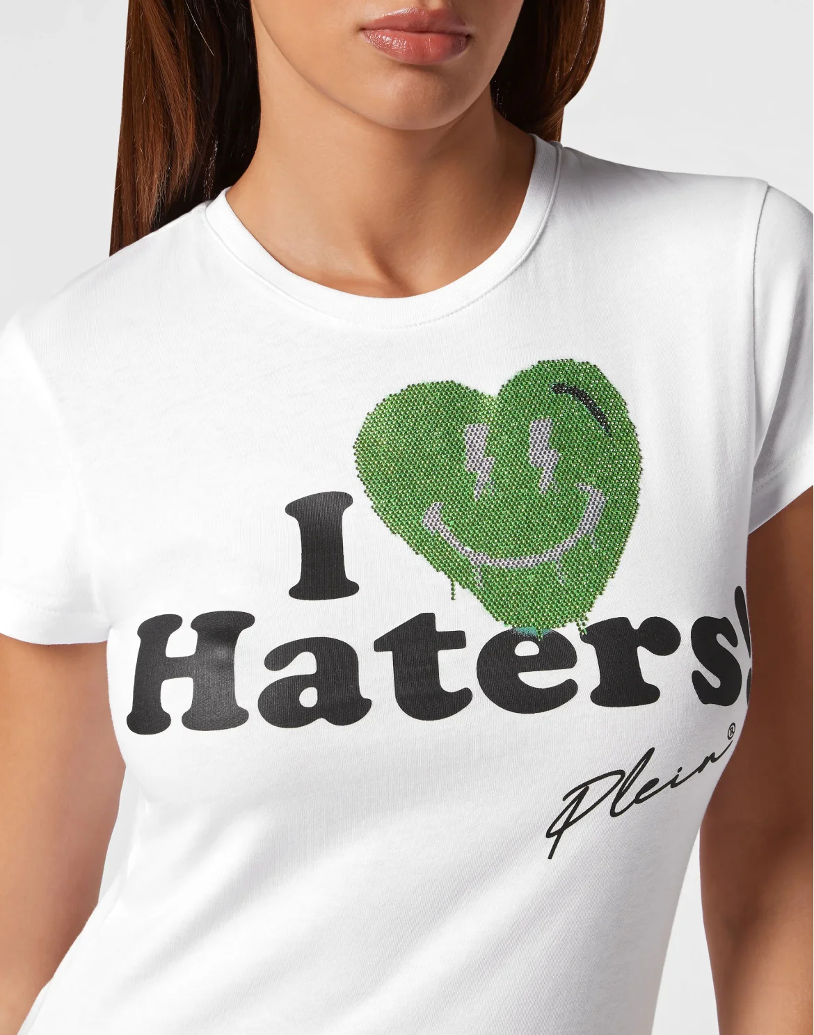 T-Shirt Sexy Pure with Crystals Smile, цвет: Белый