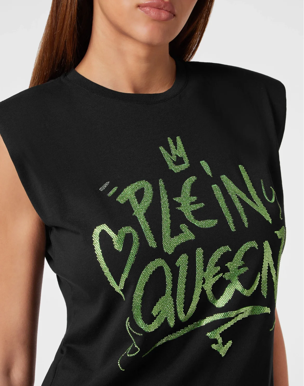 Sleeveless T-Shirt Sexy Pure with Crystals, цвет: Желтый