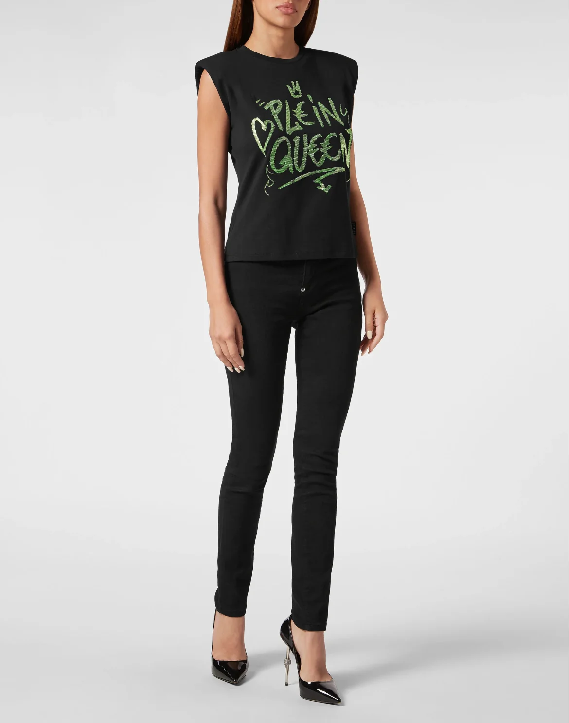 Sleeveless T-Shirt Sexy Pure with Crystals, цвет: Желтый