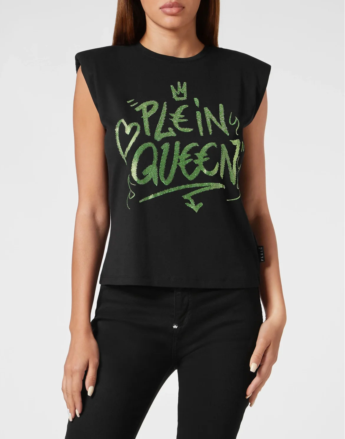 Sleeveless T-Shirt Sexy Pure with Crystals, цвет: Желтый
