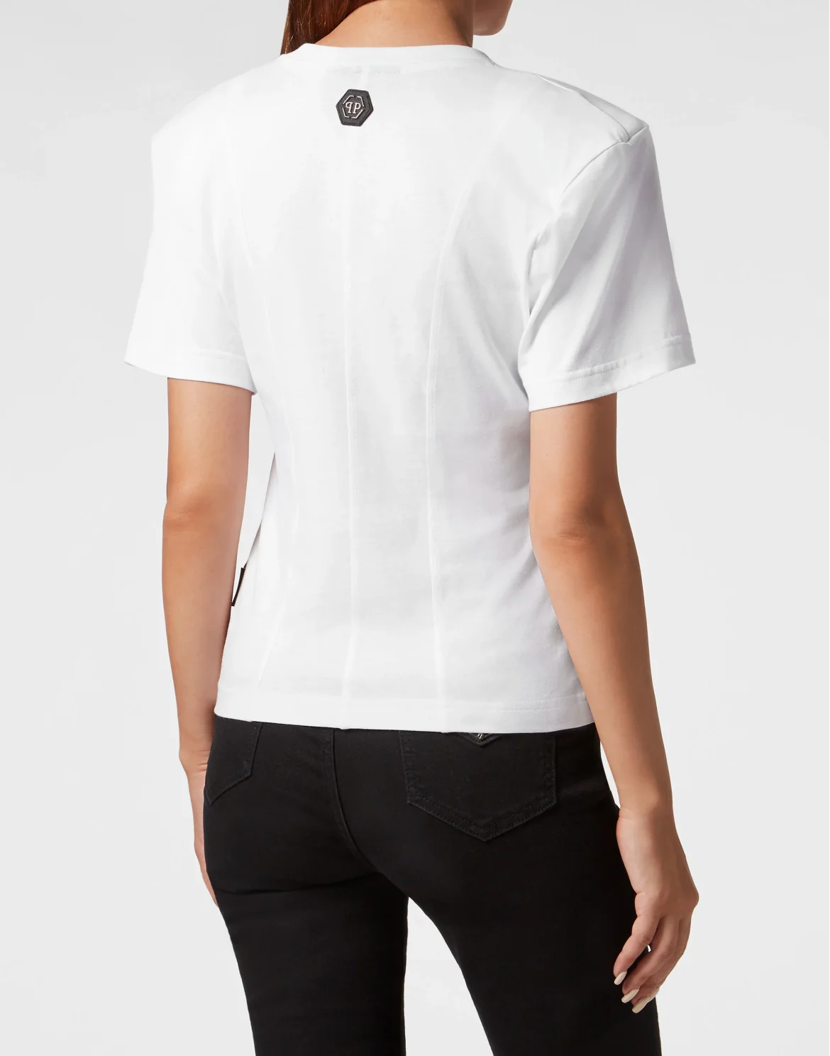 Padded Shoulder T-shirt Sexy Pure Smile, цвет: Белый