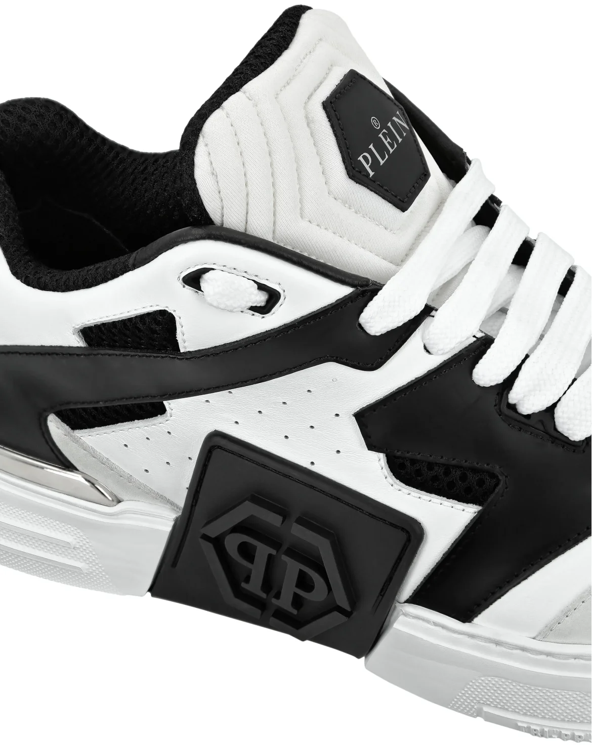 Mix Leather Lo-Top Sneakers, цвет: Белый