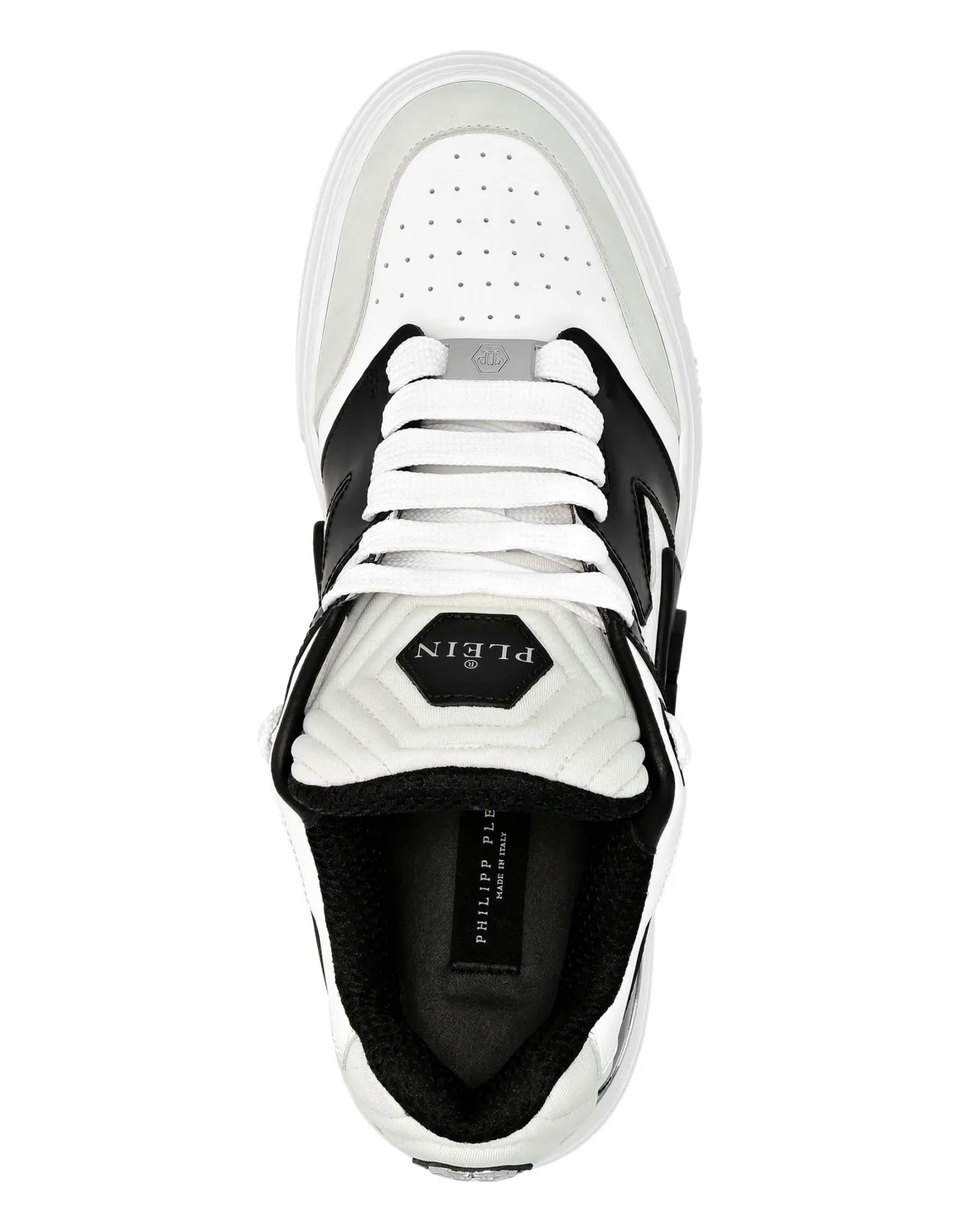 Mix Leather Lo-Top Sneakers, цвет: Белый