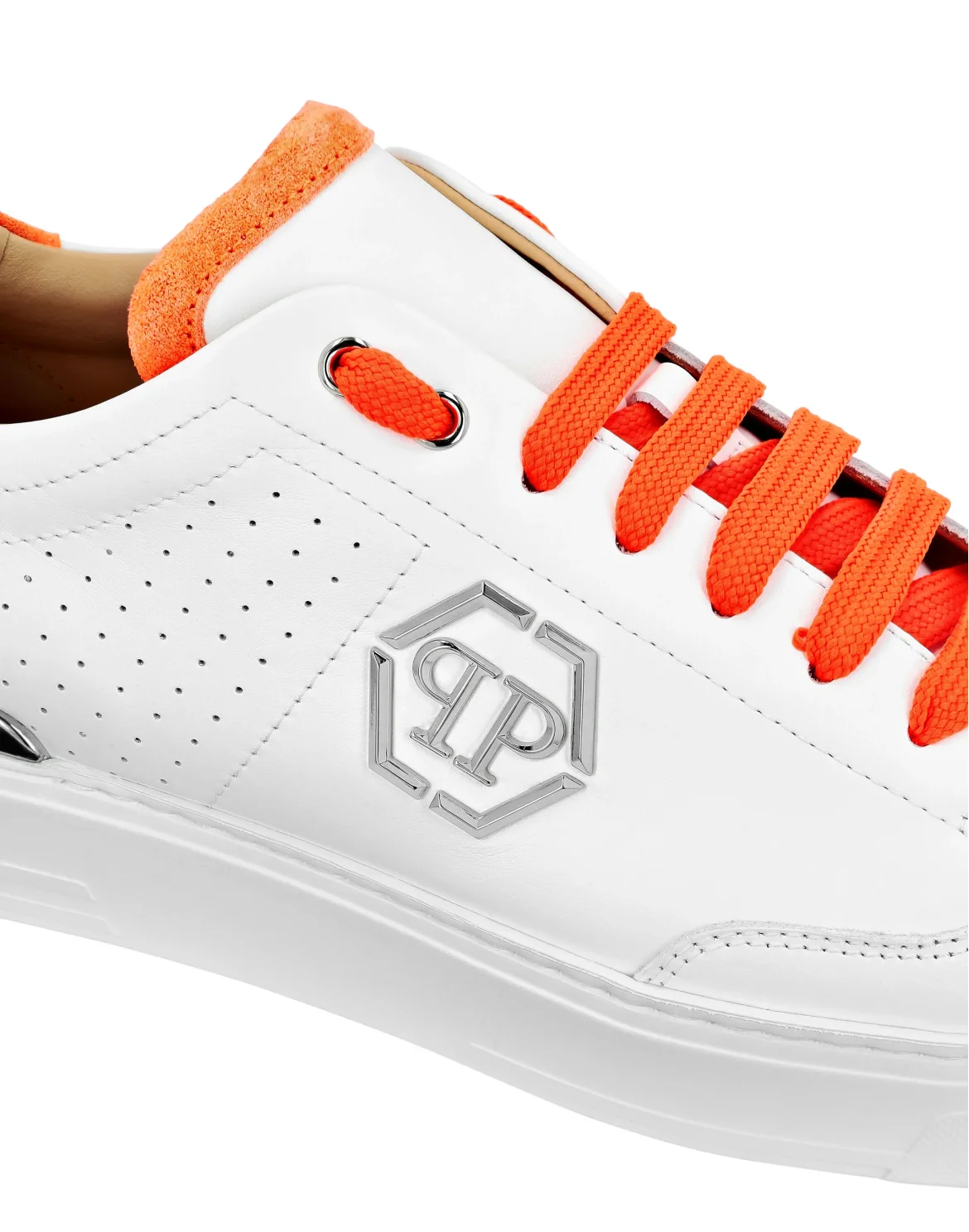 Mix Leather Lo-Top Sneakers, цвет: Белый