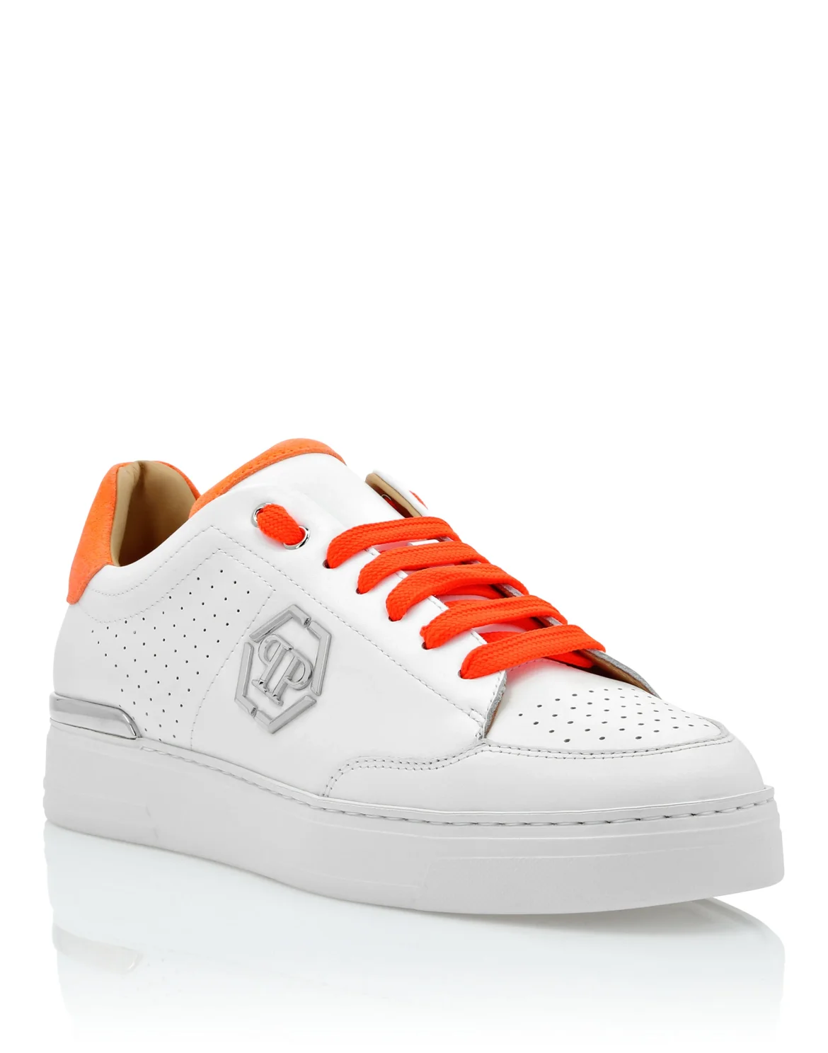 Mix Leather Lo-Top Sneakers, цвет: Белый