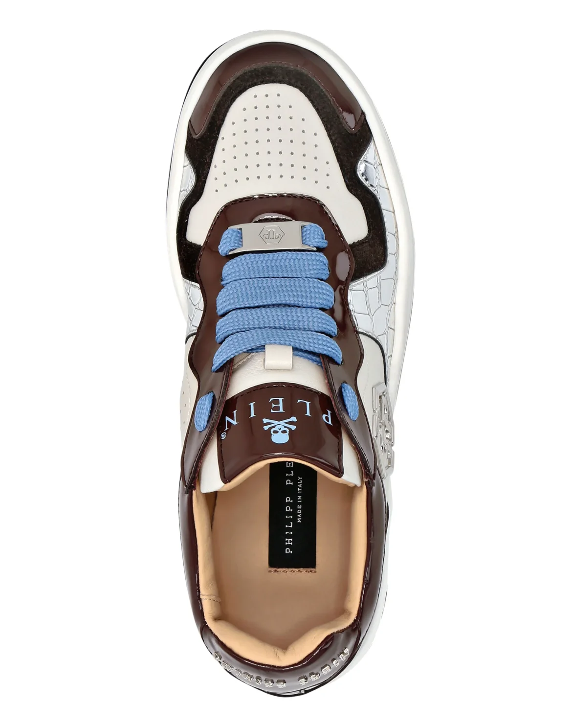 Mix Leather Lo-Top Sneakers, цвет: Бежевый