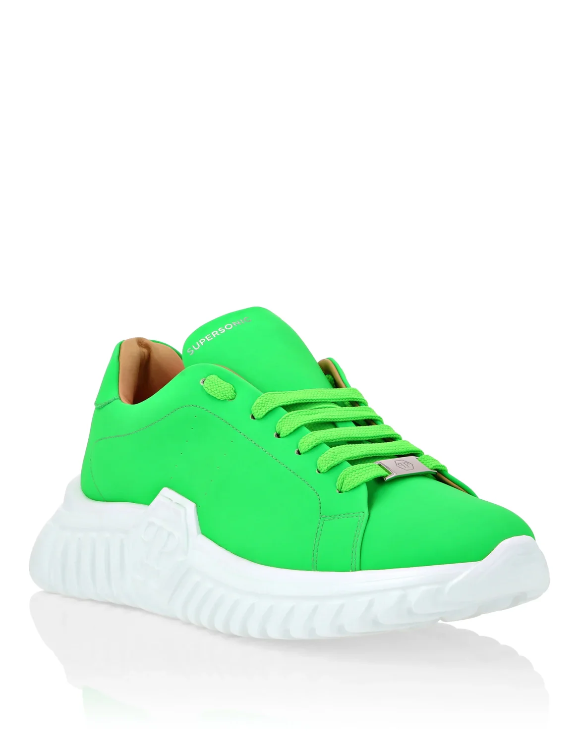 Leather Lo-Top Sneakers, цвет: Зеленый