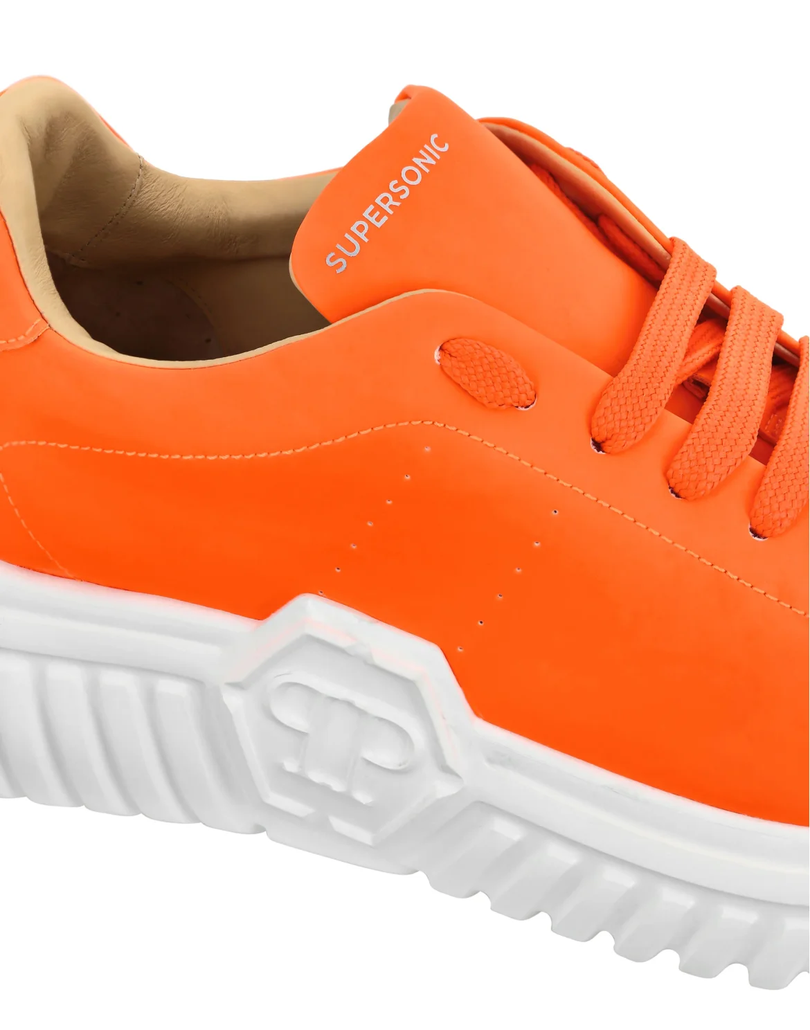 Leather Lo-Top Sneakers, цвет: Оранжевый