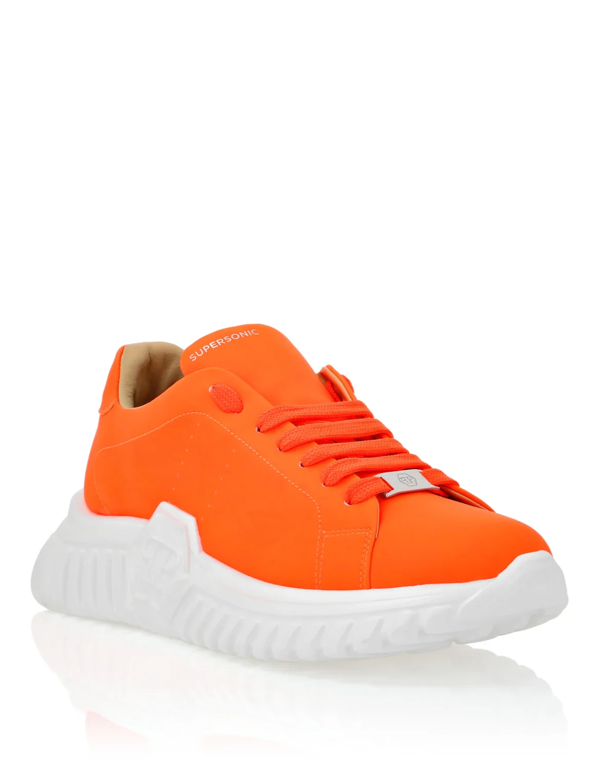 Leather Lo-Top Sneakers, цвет: Оранжевый