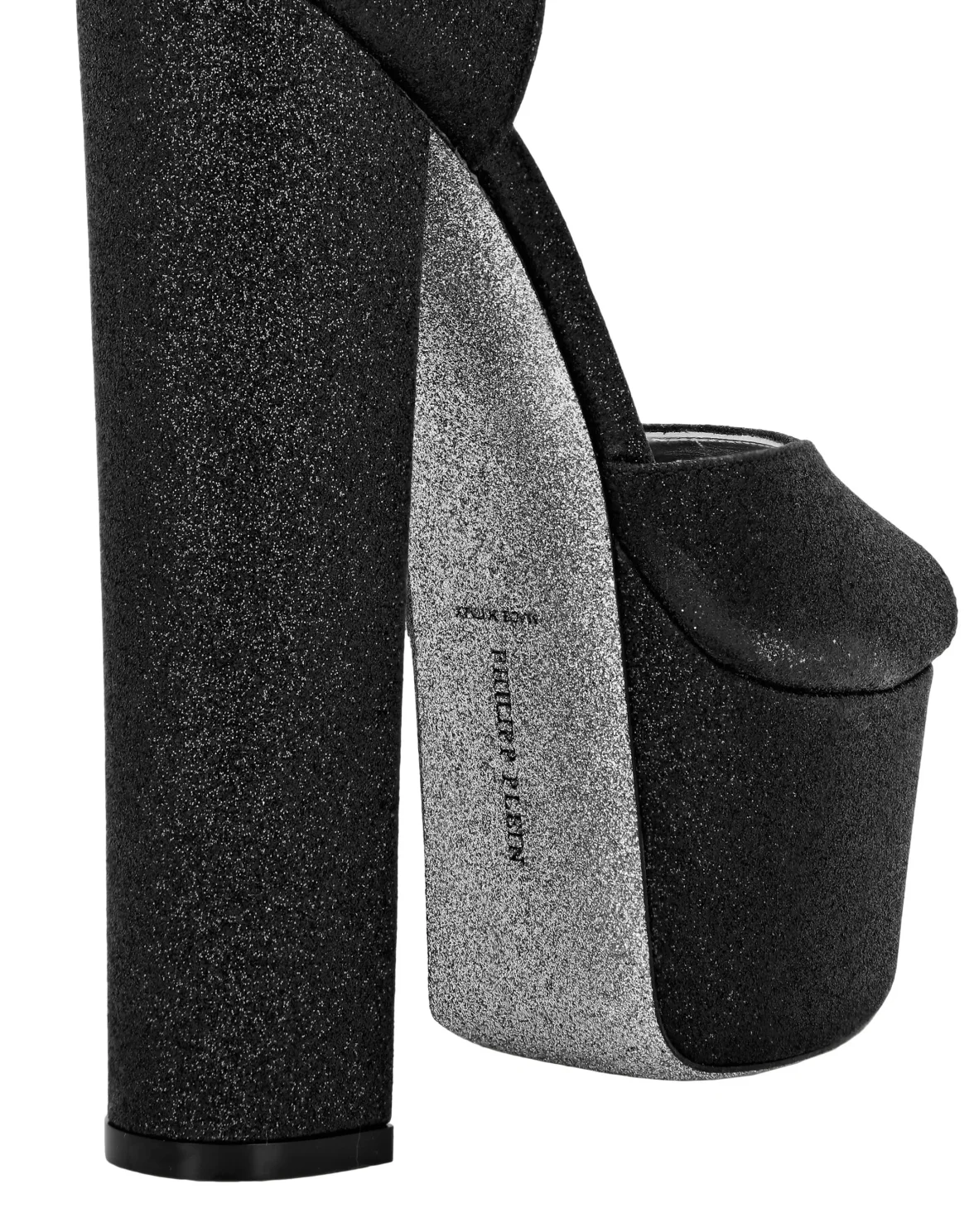 Glitter Platform Sandals Hi-Heels, цвет: Черный