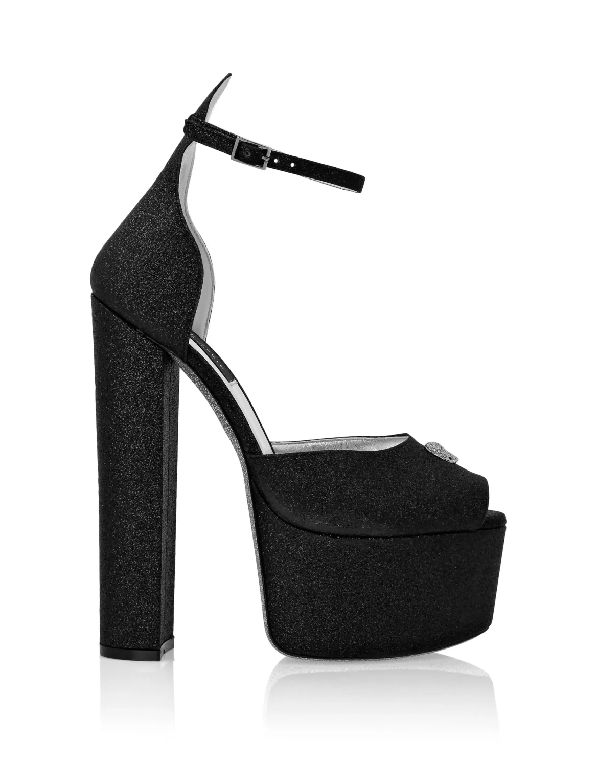Glitter Platform Sandals Hi-Heels, цвет: Черный