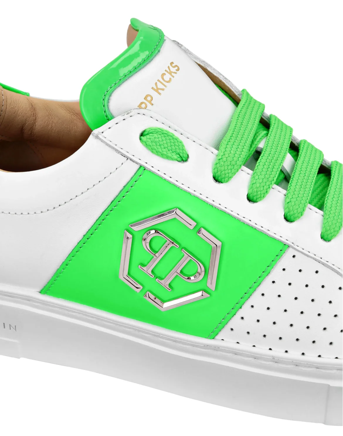 Mix Leather  Lo-Top Sneakers, цвет: Белый