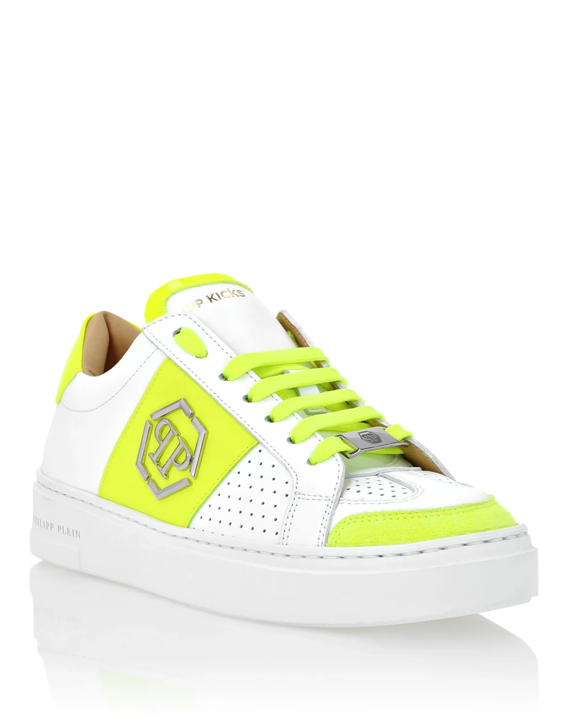 Mix Leather  Lo-Top Sneakers, цвет: Желтый