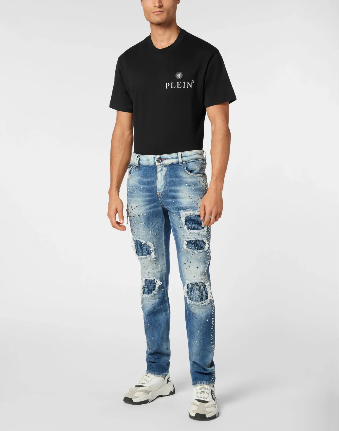 Denim Rock Star Fit Trousers Studs, цвет: Синий