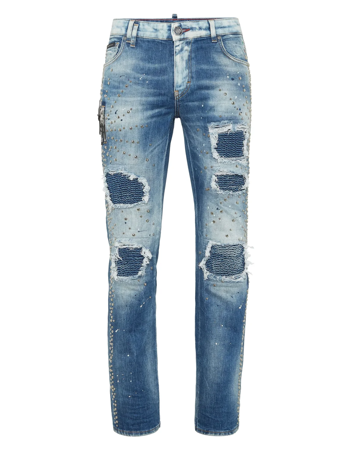 Denim Rock Star Fit Trousers Studs, цвет: Синий