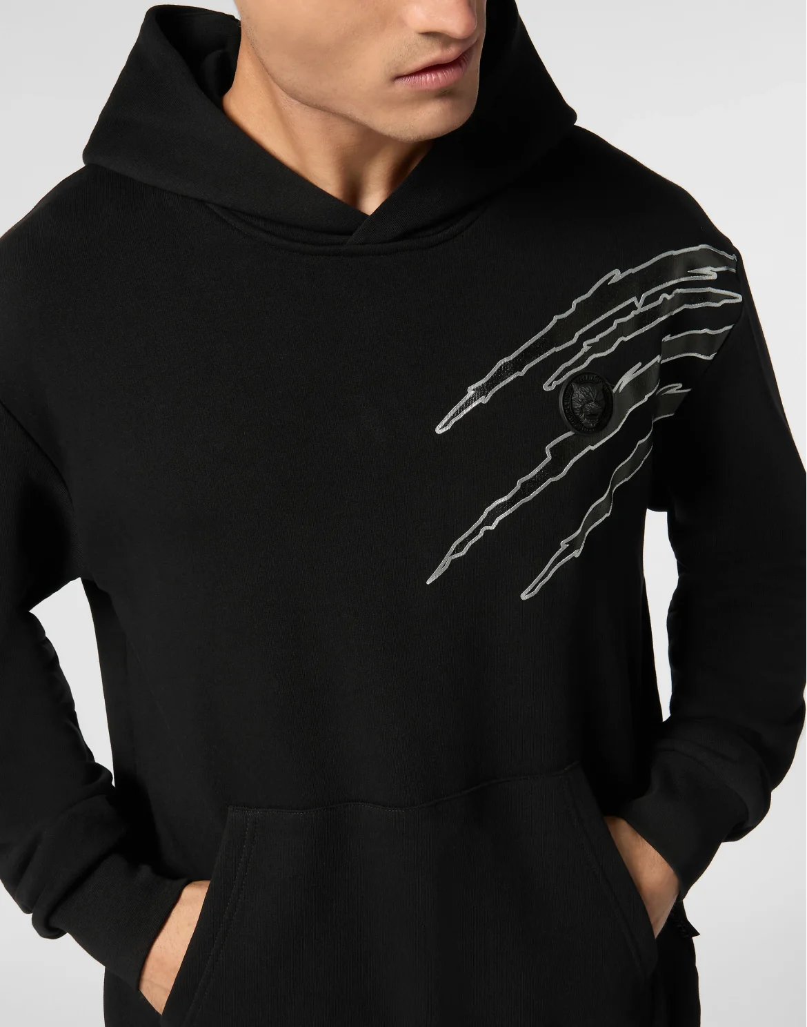 Cotton Hoodie Sweatshirt LS Lamina Scratch, цвет: Черный