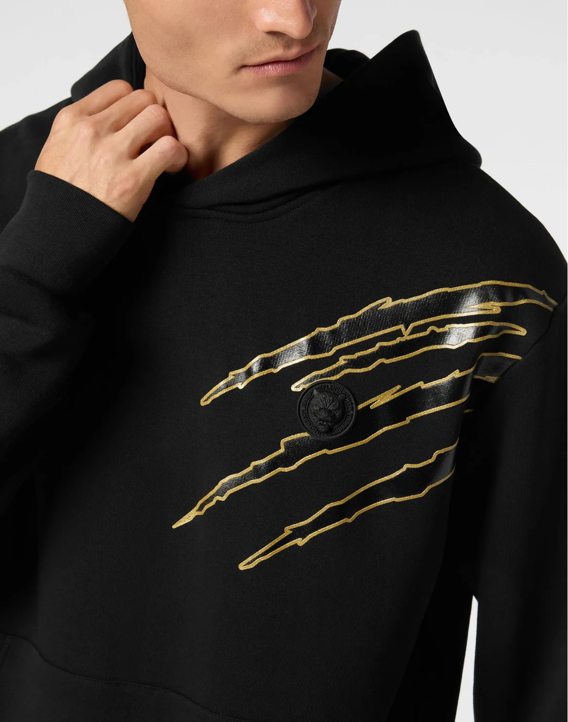 Cotton Hoodie Sweatshirt LS Lamina Scratch, цвет: Черный
