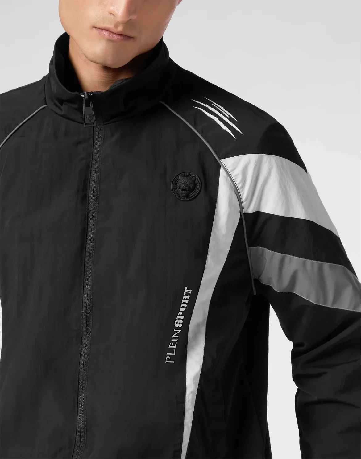 Nylon Jogging Bomber Jacket LS Scratch, цвет: Черный