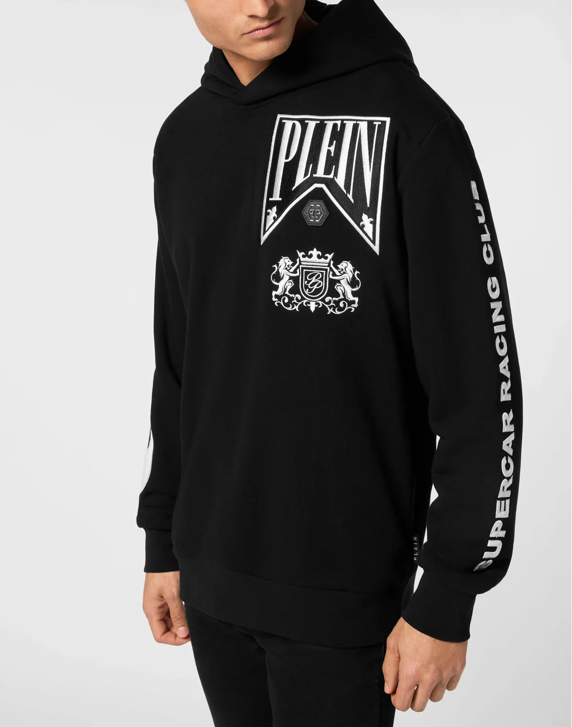Hoodie Sweatshirt LS Strass Flame Racing, цвет: Черный