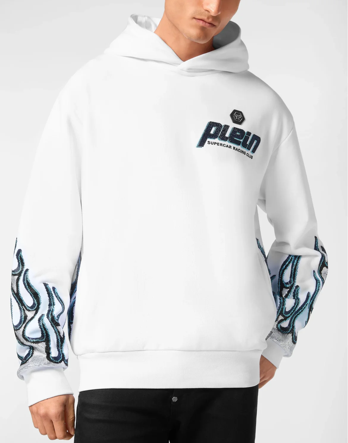 Hoodie Sweatshirt LS Flame Racing, цвет: Белый