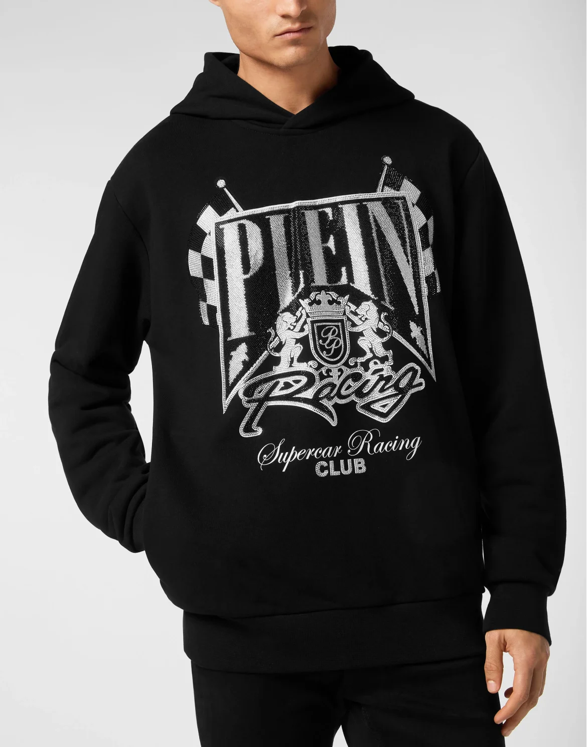 Hoodie Sweatshirt LS Strass Racing Club, цвет: Черный