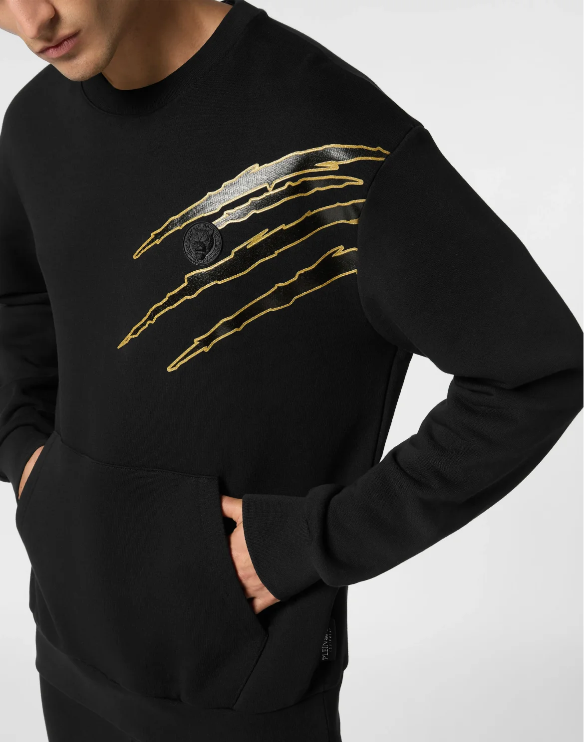 Cotton Sweatshirt Round Neck LS Lamina Scratch, цвет: Черный